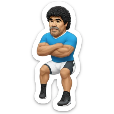 diego maradona at the fitness sticker