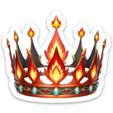 fantasy magic tiara of fire and ash low poly sticker