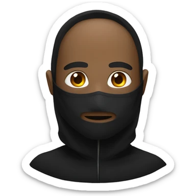 a trickster in a black hood sticker