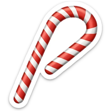 Rainbow Cane: Multicolored candy cane with bright stripes. sticker