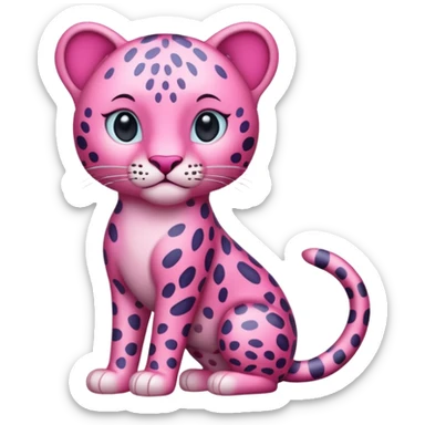 Emoji leopardo rosa cuerpo entero sticker