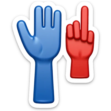 giant foam finger blue (#00A3E0) and red (#F9423A) sticker