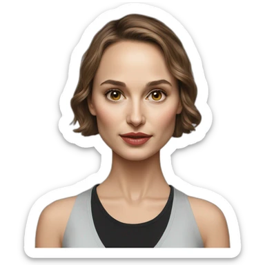 hyper realistic nathalie portman sticker