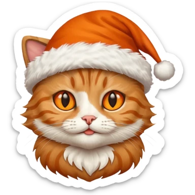 Un gato con gorro navideño sticker