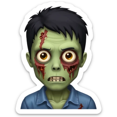 🧟‍♂️ with black scene hair and a little more human looking sticker