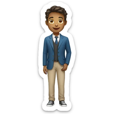young teacher boy sticker