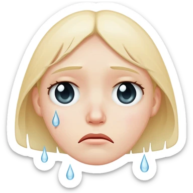 sad face with tears sticker