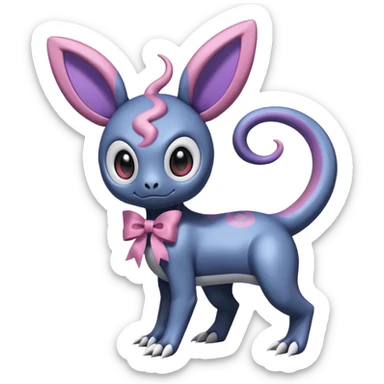 Shiny Duskull-Salandit-Sylveon-Fakémon-hybrid-creature (full body)  sticker