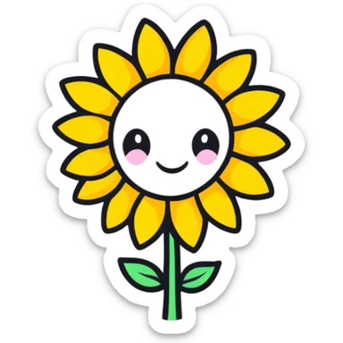sunflower with a face sticker