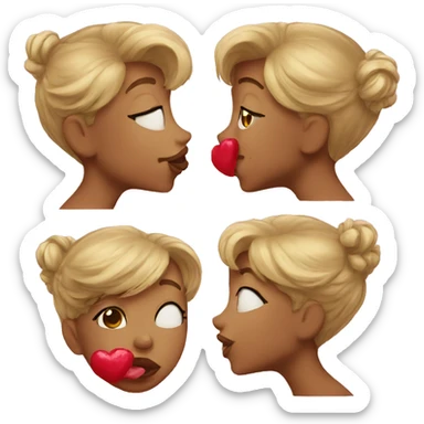 Kisses on face sticker