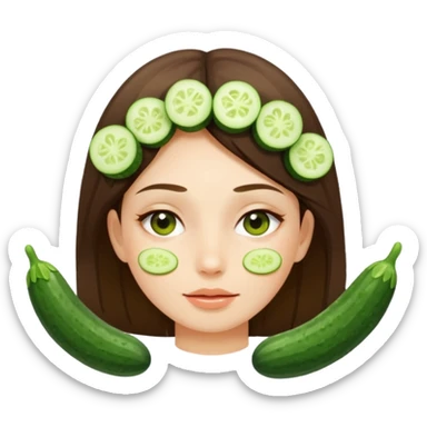 🧖‍♀️ girl with cucumber pieces over eyes relaxing  sticker