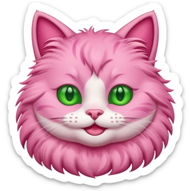 Pink cat smiling sticker