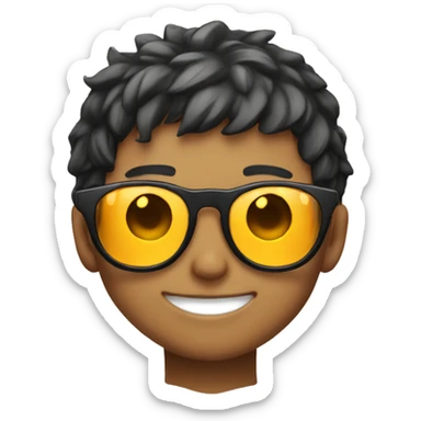 Anime boy smiling and wear sun glasses sticker