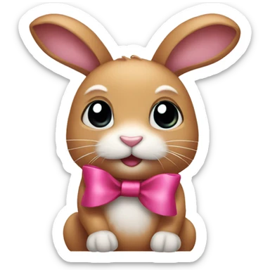 Bunny with a bow sticker