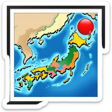 japan county map sticker