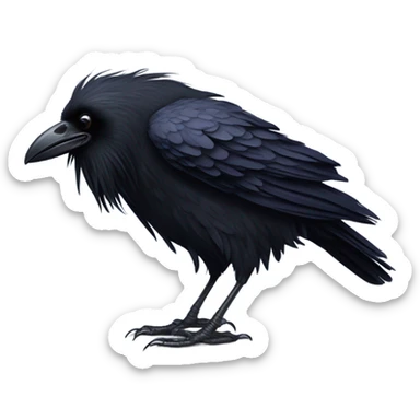 Raven bird losing sticker
