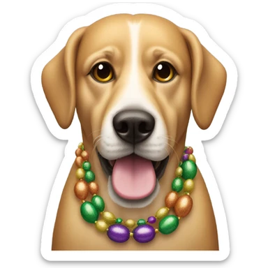 Mardi Gras Tan Dog sticker