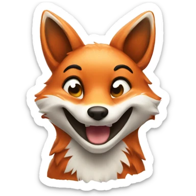 a smiling fox sticker