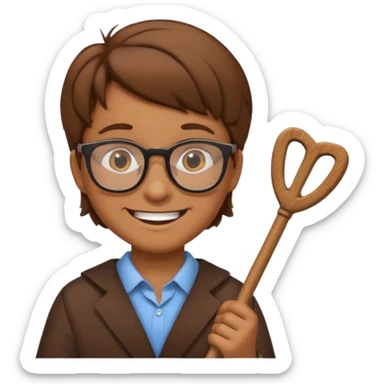 A cartoon character teaching with stick sticker