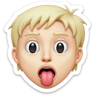 woozy face with tongue look idiot sticker