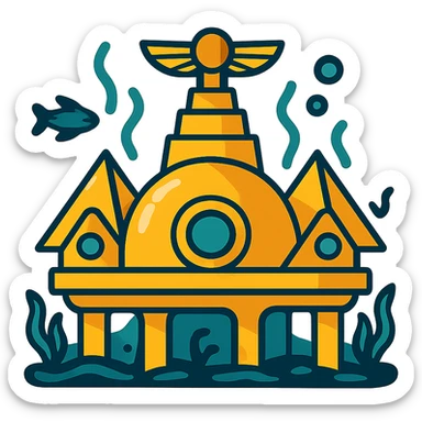 golden Anunnaki underwater base sticker