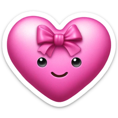 pink Poop heart with bow  sticker