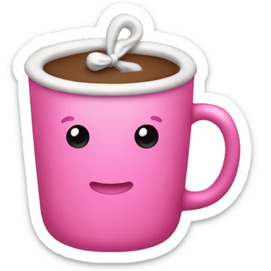 Hot coco pink cup with a bow sticker