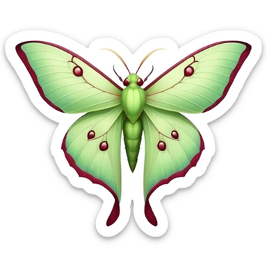 luna moth Burgundy sticker