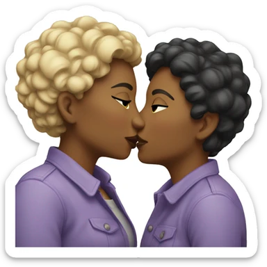 2 lesbians kissing sticker