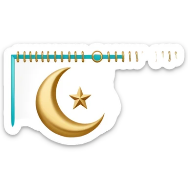 Ramadan calendar  gold and turkis  sticker