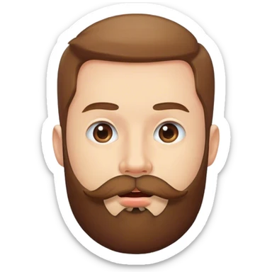 a man with a round beard around his mouth sticker