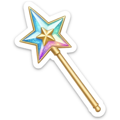 glitter magic wand sticker