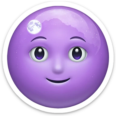 realistic Light purple moon sticker