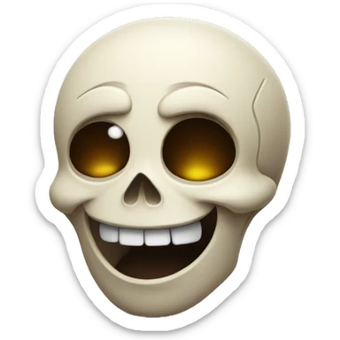 Skull laughing crying rolling on the floor sticker