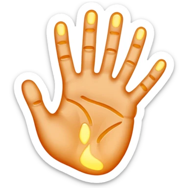 handprint with a glowing sign in the center sticker