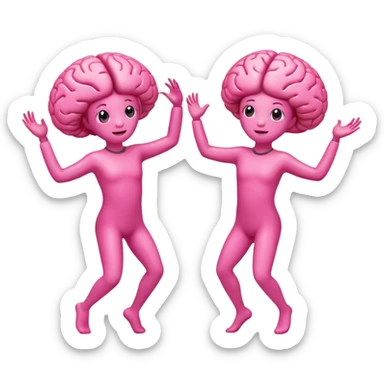 Last two brain cells dancing sticker