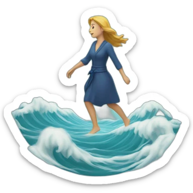 a woman crossing the Atlantic ocean sticker