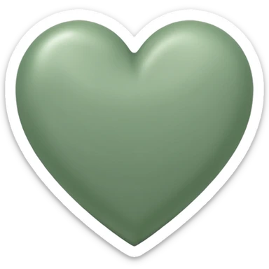sage green heart with transparent bg without highlights sticker