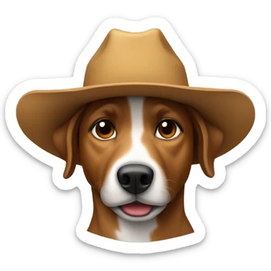 Dog with a cowboy hat sticker