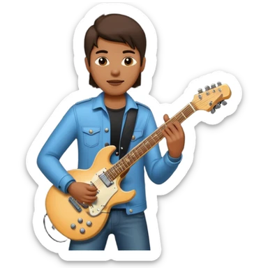guitarist with electric guitar sticker