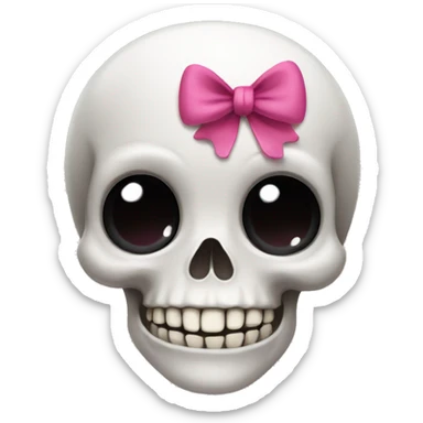 Cute skull with eyelashes and a bow sticker