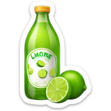 bottle of lime juice sticker