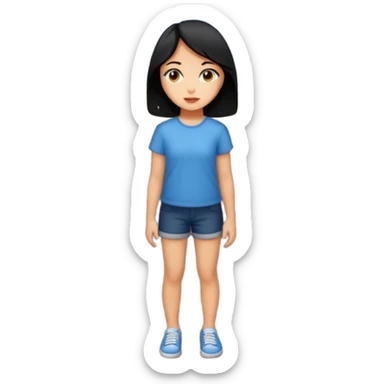 Girl hair black street sticker