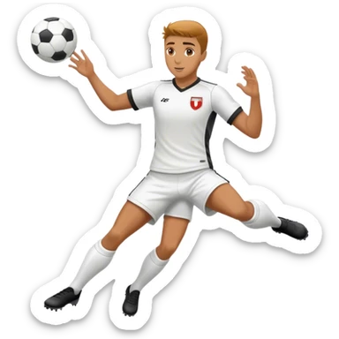 A soccer player taking a throw in  sticker