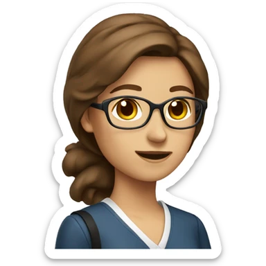 brown haired female teacher sticker