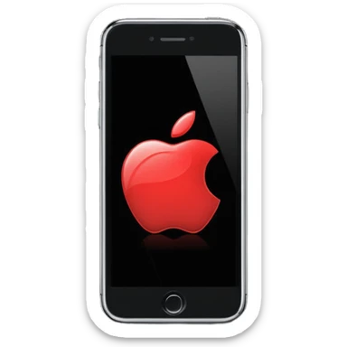 iPhone Apple logo on a black phone screen sticker