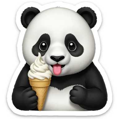 Panda eating ice cream sticker