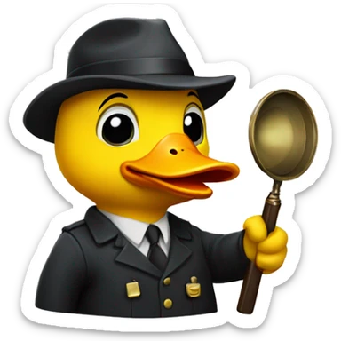A yellow duck as a detective  sticker