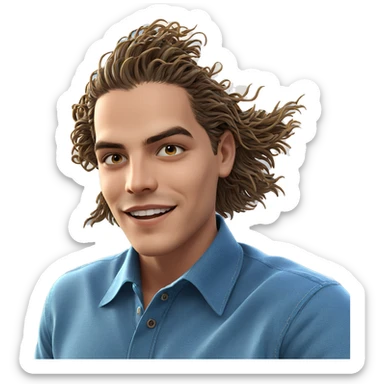 smiling boy by the ocean sticker