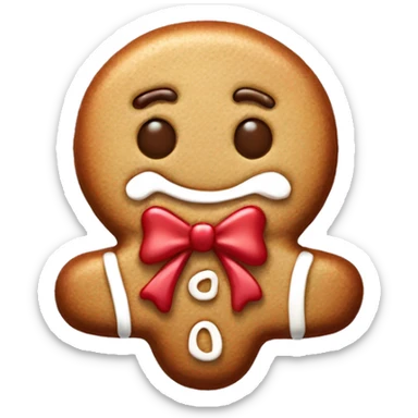 Esthetic gingerbread cookie with bow  sticker